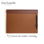 Guy Laroche 2-in-1 Memo & Mouse Pad | Premium Synthetic Leather Portfolio with Magnetic Holder | Brown _ Made in Korea